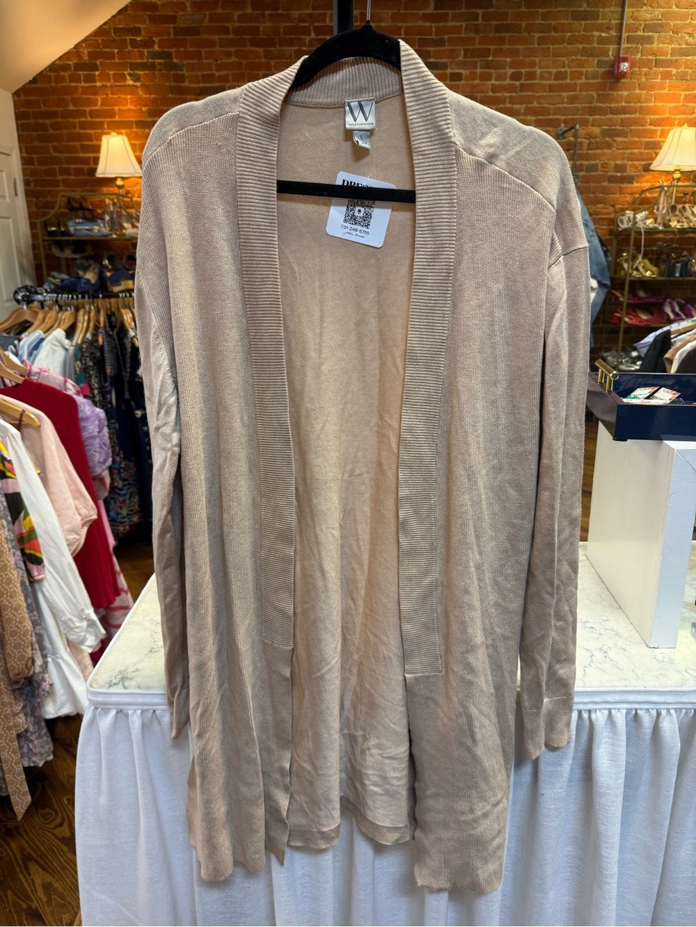 Worthington Open-Front Cardigan in Beige